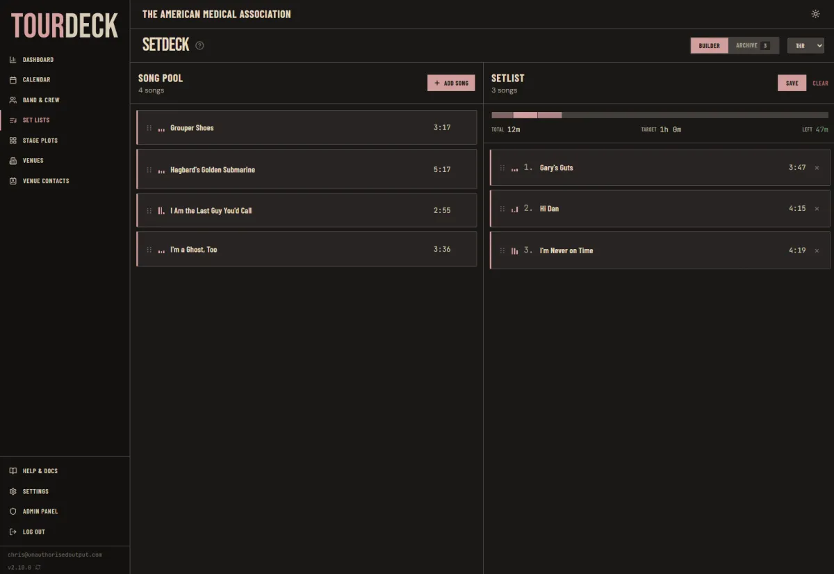 TourDeck — SetDeck